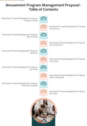 Amusement program management proposal sample document report doc pdf ppt