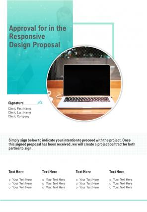 Approval For In The Responsive Design Proposal One Pager Sample Example Document