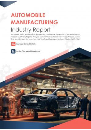 Automobile Manufacturing Industry Report Pdf Word Document