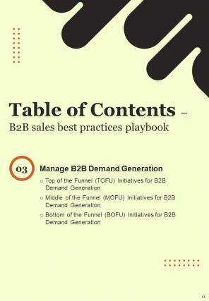B2B Sales Best Practices Playbook Report Sample Example Document Slides Analytical