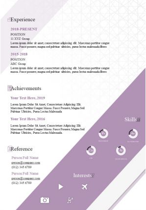 Beautiful resume template multimedia artist cv a4 size