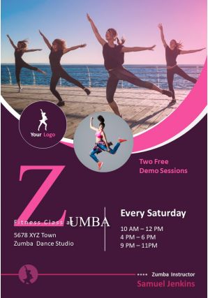 Beauty and fitness two page brochure template
