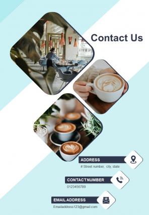 Bi fold 1 3 5 cafe business plan template document report pdf ppt one pager