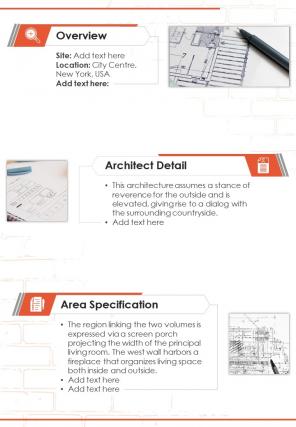 Bi fold architecture work samples document report pdf ppt template