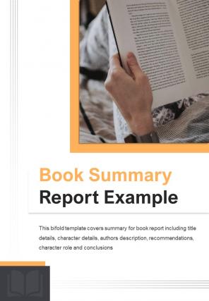 Bi fold book summary report example document pdf ppt template one pager