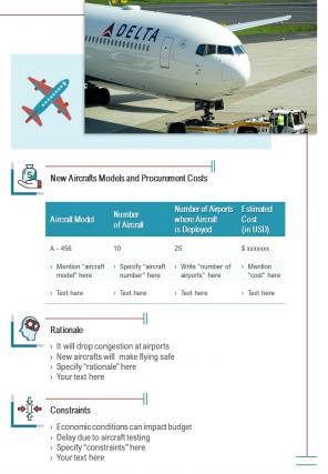 Bi fold brief for airport policy to procure aircrafts document report pdf ppt template