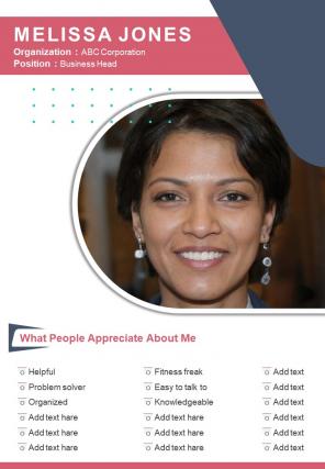 Bi fold business head profile document report pdf ppt template