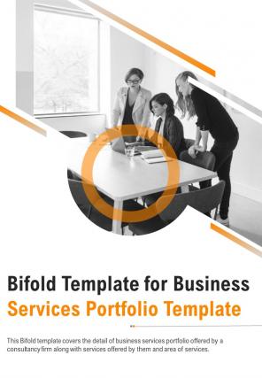 Bi fold business services portfolio document report pdf ppt template