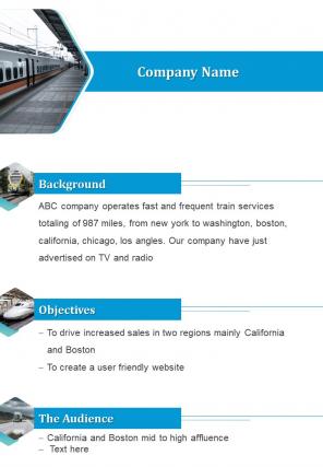 Bi fold case study for transportation marketing document pdf ppt template one pager