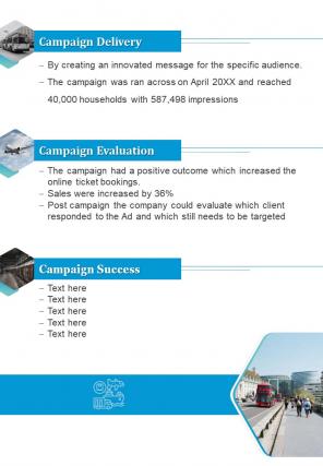 Bi fold case study for transportation marketing document pdf ppt template one pager