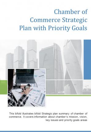 Bi fold chamber of commerce strategic plan with priority goals document report pdf ppt template one pager