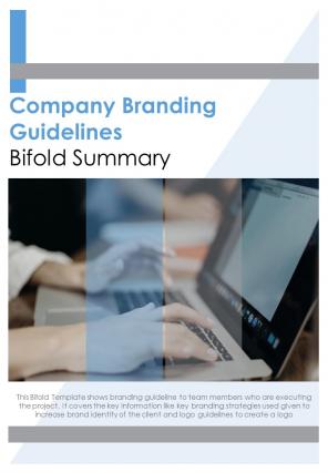 Bi fold company branding guidelines summary document report pdf ppt template