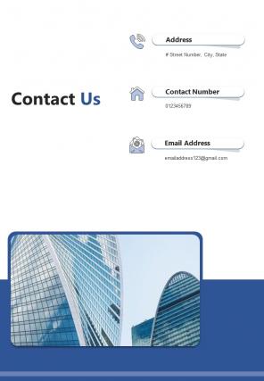 Bi fold corporate building construction contract document report pdf ppt template one pager