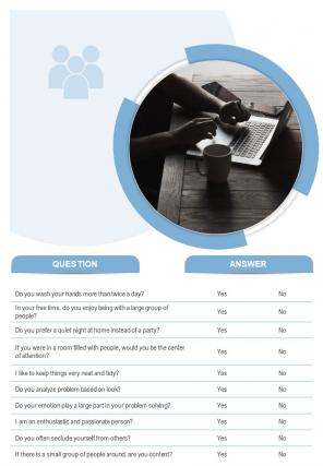 Bi fold disc assessment questionnaire for employees document report pdf ppt template one pager