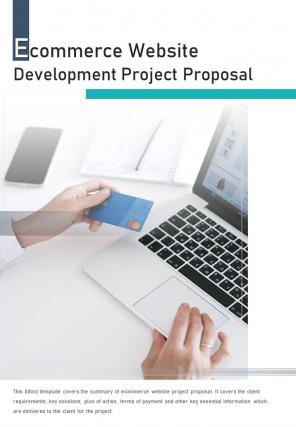 Bi fold ecommerce website development project proposal document report pdf ppt template