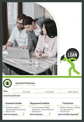Bi fold education loan agreement document report pdf ppt template
