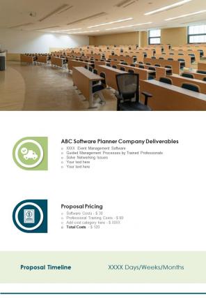 Bi fold event consulting proposal with resources and deliverables pdf ppt template one pager