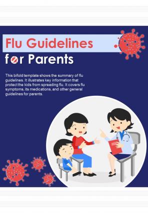 Bi fold flu guidelines for parents document report pdf ppt template