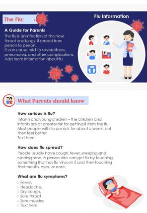 Bi fold flu guidelines for parents document report pdf ppt template