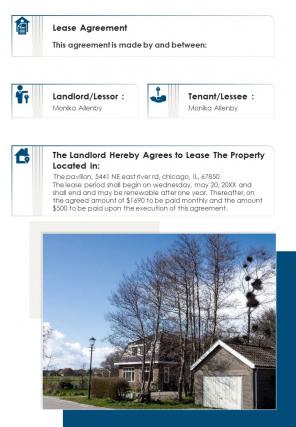 Bi fold for house rental and lease agreement with lessor and lessee pdf ppt template one pager
