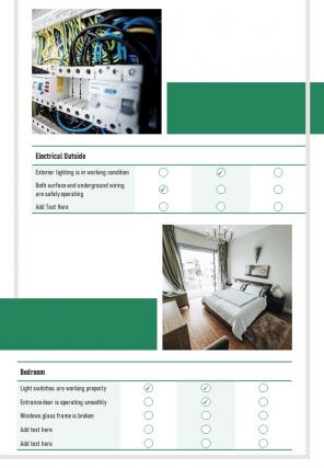 Bi fold home inspection checklist for rental property owners document pdf ppt template one pager