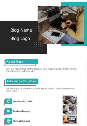 Bi fold lifestyle blogger template document report pdf ppt one pager