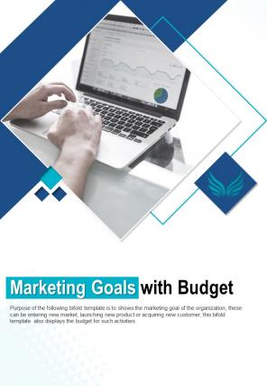 Bi fold marketing goals with budget document report pdf ppt template one pager