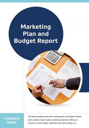 Bi fold marketing plan and budget report document pdf ppt template one pager