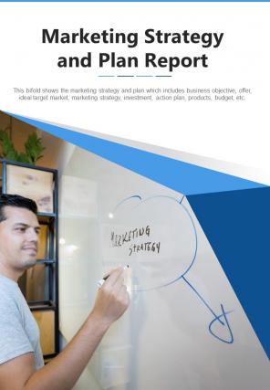 Bi fold marketing strategy and plan report document pdf ppt template one pager