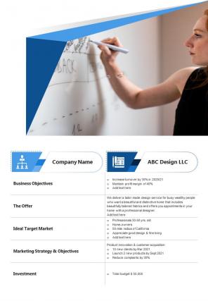 Bi fold marketing strategy and plan report document pdf ppt template one pager