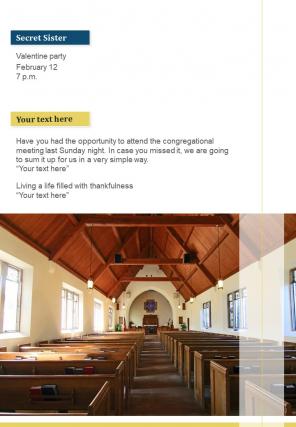 Bi fold modern events church newsletter document report pdf ppt template one pager