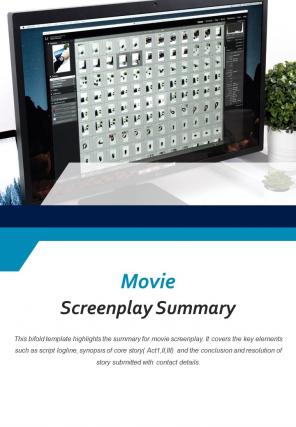 Bi fold movie screenplay summary document report pdf ppt template one pager