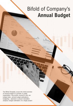 Bi fold of companys annual budget document report pdf ppt template