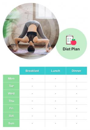 Bi fold one week per page workout planner document report pdf ppt template one pager