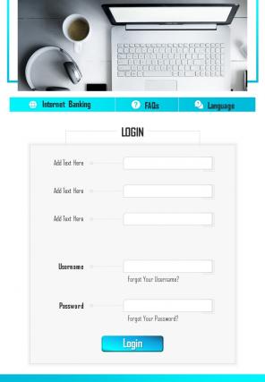Bi fold online internet banking login page document report pdf ppt template