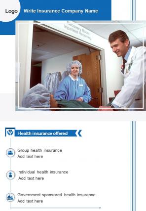 Bi fold plan and price comparison chart for health insurance company pdf ppt template one pager