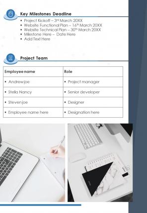 Bi fold project plan for it project document report pdf ppt template one pager