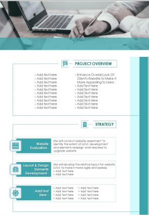 Bi fold proposal for design project document report pdf ppt template