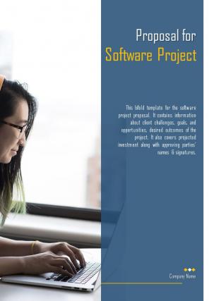 Bi fold proposal for software project document report pdf ppt template