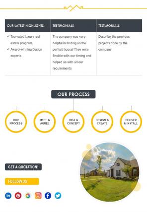 Bi fold real estate website homepage landing document report pdf ppt template one pager