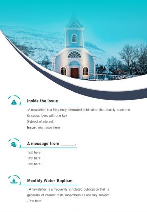 Bi fold religion and organization church newsletter document report pdf ppt template one pager