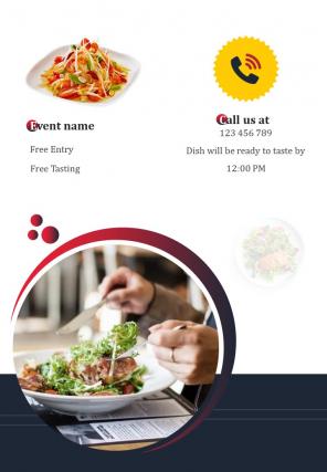 Bi fold restaurant event templates document report pdf ppt one pager