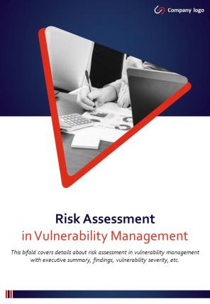 Bi fold risk assessment in vulnerability management document report pdf ppt template