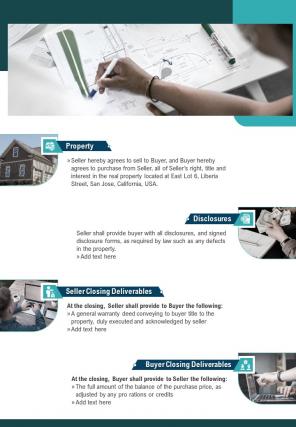 Bi fold sale agreement sample for residential real estate purchase document report pdf ppt template