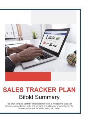 Bi fold sales tracker plan summary document report pdf ppt template one pager