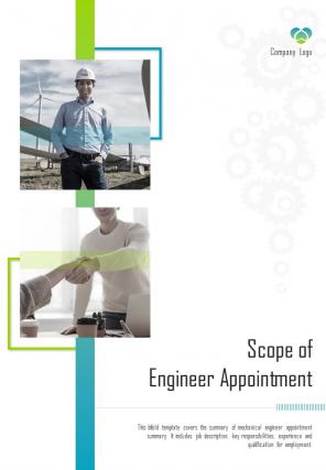 Bi fold scope of engineer appointment document report pdf ppt template