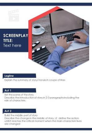 Bi fold screenplay summary document report pdf ppt template one pager