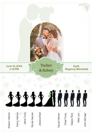 Bi fold silhouette wedding program ceremony document report pdf ppt template one pager