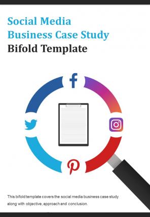 Bi fold social media business case study template document report pdf ppt one pager
