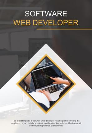 Bi fold software web developer document report pdf ppt template